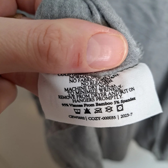 NEW Cozy Earth Women's Grey Bamboo Button Up Soft Shirt Pajama Top Size 3XL - Picture 5 of 7